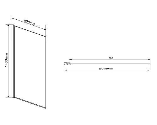 Шторка на ванну Vincea VSB-11800CL 80x140 профиль Хром стекло прозрачное