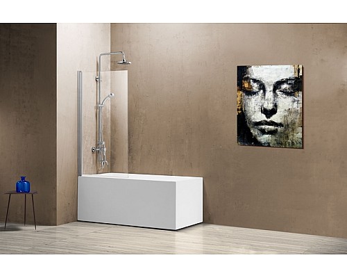 Шторка на ванну Vincea VSB-11800CL 80x140 профиль Хром стекло прозрачное