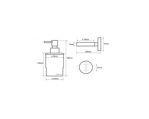 Настенный дозатор для жидкого мыла Bemeta MINI 138709041