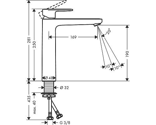 Смеситель для раковины Hansgrohe Vernis Blend 71582670 Черный матовый