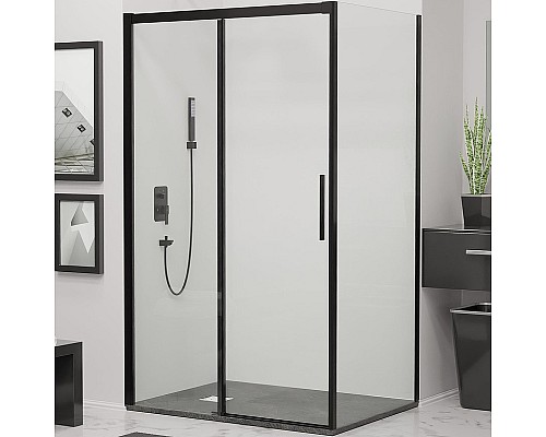 Душевой уголок RGW Leipzig LE-41B 120x80 34124182-014 профиль Черный стекло прозрачное