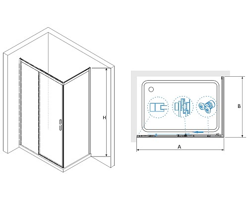 Душевой уголок RGW Leipzig LE-41B 120x80 34124182-014 профиль Черный стекло прозрачное