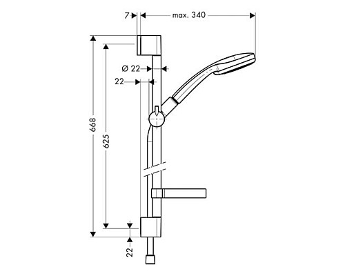 Душевой гарнитур Hansgrohe Croma 100 Vario/Unica C 27772000