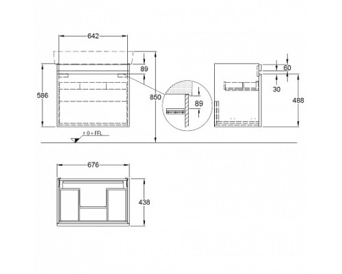 Тумба под раковину Geberit Renova Plan 67 см