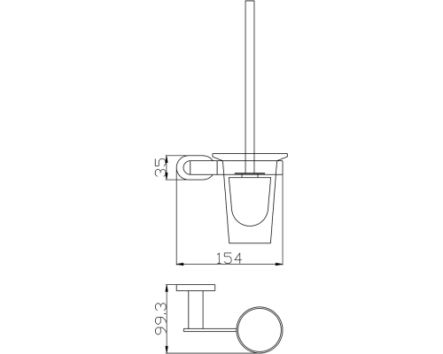 Ершик для унитаза Rav Slezak Yukon YUA0500CB Хром Белый