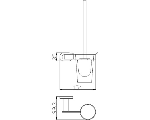 Ершик для унитаза Rav Slezak Yukon YUA0500CB Хром Белый