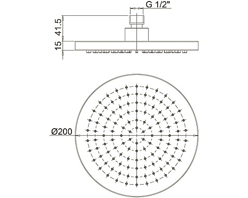 Верхний душ Paini 50CR759TCARE20E Хром