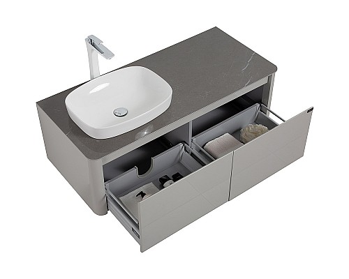 Комплект мебели для ванной Black&White Universe U915.1200 L 120 L 9151200L подвесной Glossy light grey