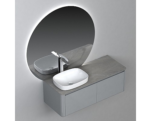 Комплект мебели для ванной Black&White Universe U915.1200 L 120 L 9151200L подвесной Glossy light grey