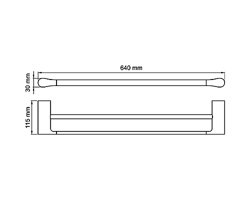 Полотенцедержатель WasserKRAFT Wiese K-8940 двойной Оружейная сталь