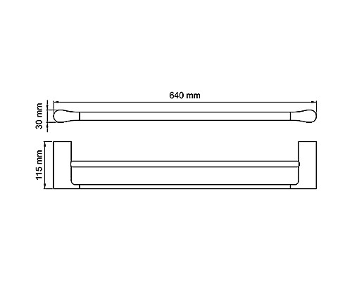 Полотенцедержатель WasserKRAFT Wiese K-8940 двойной Оружейная сталь