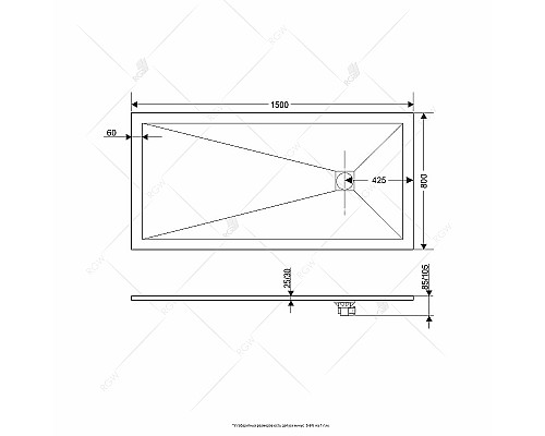 Душевой поддон из искусственного камня RGW Stone Tray ST-W 150х80 16152815-01 Белый