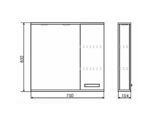 Зеркало со шкафом Comforty Марио 75 00-00004159 с подсветкой Дуб темный