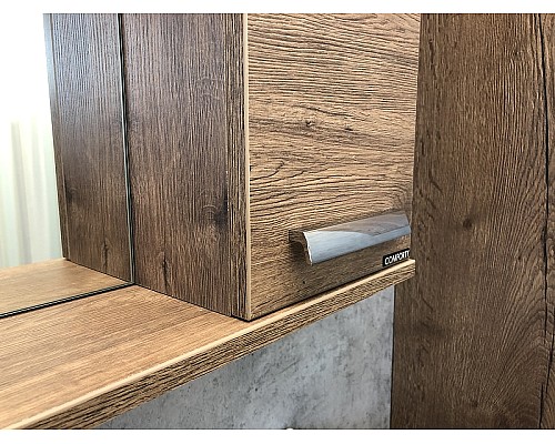 Зеркало со шкафом Comforty Марио 75 00-00004159 с подсветкой Дуб темный