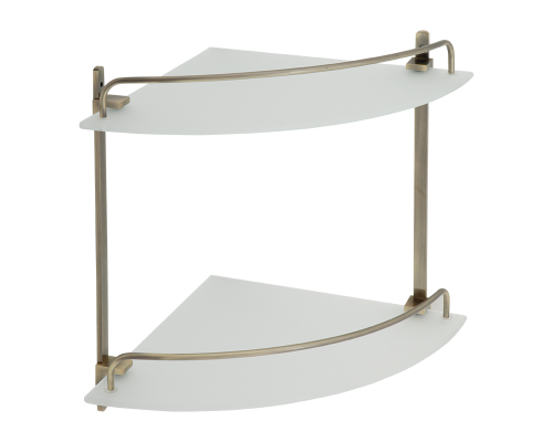 Полка угловая двойная Veragio Gifortes 26х26xH30 стекло матовое, бронза