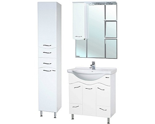 Зеркало со шкафом Bellezza Мари 75 R 4612912001011 с подсветкой Белое