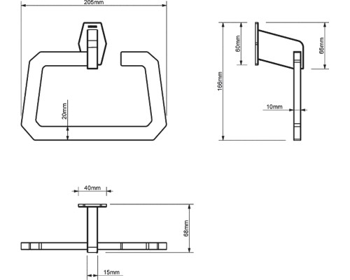 Полотенцедержатель Sonia Luce 182466 Черный матовый