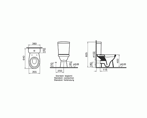 Унитаз биде Norm Eisberg 9844B099-7204 с бидеткой с бачком и сиденьем Микролифт
