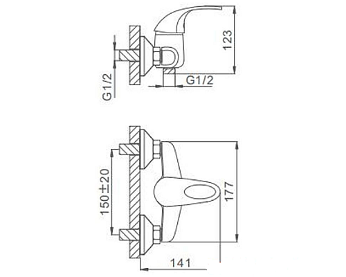 Смеситель для душа Frap H03 F2003 Хром