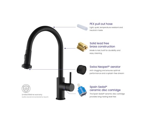 Смеситель для кухни с выдвижной лейкой Timo Saona 2316/03FL черный