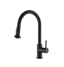 Смеситель для кухни с выдвижной лейкой Timo Saona 2316/03FL черный