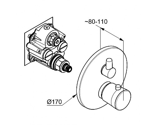 Встраиваемый смеситель для ванны и душа Kludi Balance 528300575