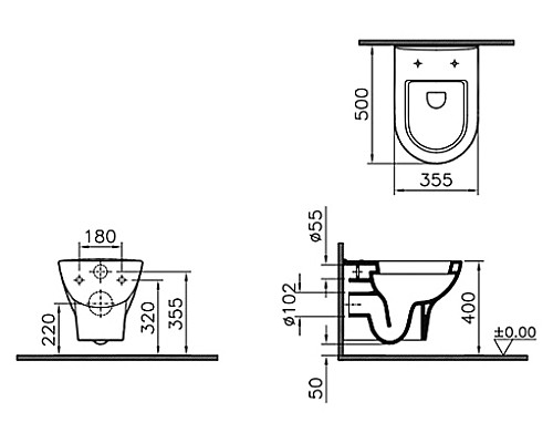 Подвесной унитаз VitrA Zentrum 5785B003-0075