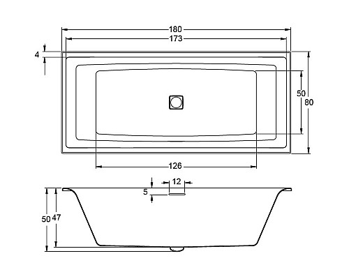 Прямоугольная ванна Riho Still Square 180x80 BR0100500000000