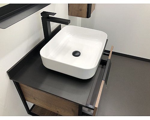 Тумба с раковиной Comforty Кельн 75 00004149065 подвесная Дуб темный