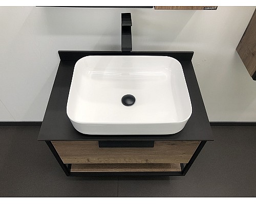 Тумба с раковиной Comforty Кельн 75 00004149065 подвесная Дуб темный