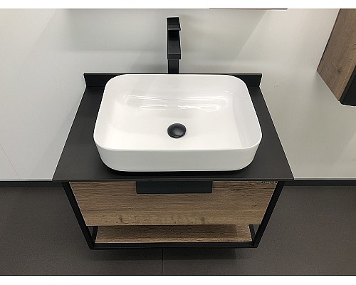 Тумба с раковиной Comforty Кельн 75 00004149065 подвесная Дуб темный