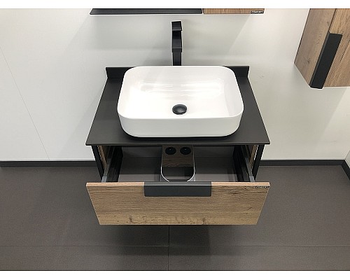 Тумба с раковиной Comforty Кельн 75 00004149065 подвесная Дуб темный