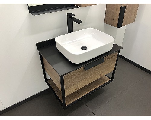 Тумба с раковиной Comforty Кельн 75 00004149065 подвесная Дуб темный