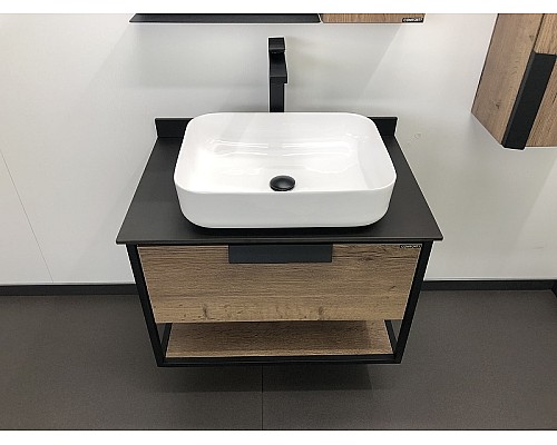 Тумба с раковиной Comforty Кельн 75 00004149065 подвесная Дуб темный