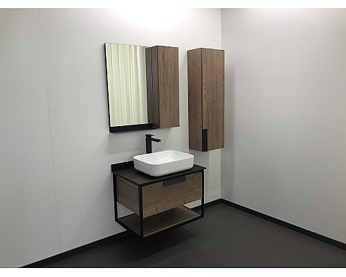 Тумба с раковиной Comforty Кельн 75 00004149065 подвесная Дуб темный