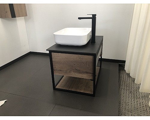 Тумба с раковиной Comforty Кельн 75 00004149065 подвесная Дуб темный