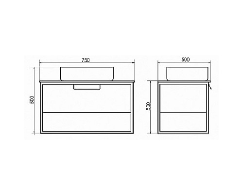 Тумба с раковиной Comforty Кельн 75 00004149065 подвесная Дуб темный