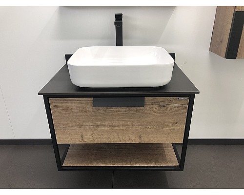 Тумба с раковиной Comforty Кельн 75 00004149065 подвесная Дуб темный