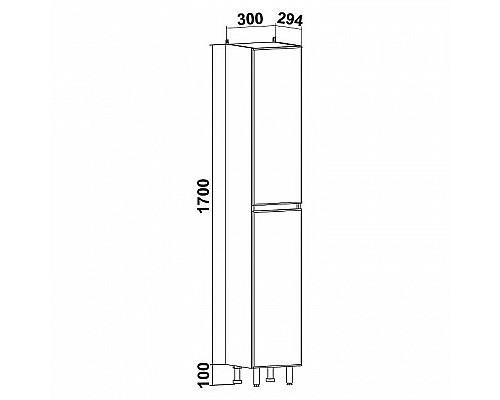Шкаф пенал Runo Лада 30 00-00001167 Дуб серый Графит