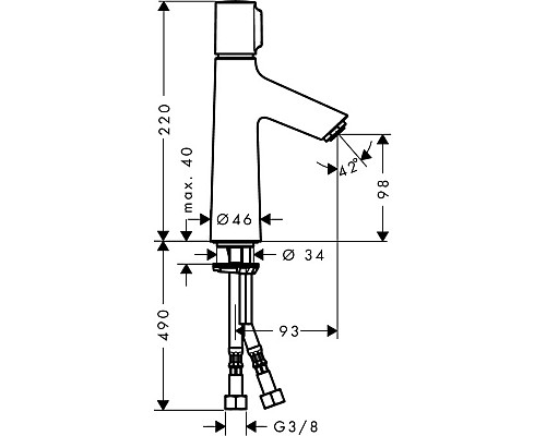 Смеситель для раковины Hansgrohe Talis Select S однорычажный 72043000