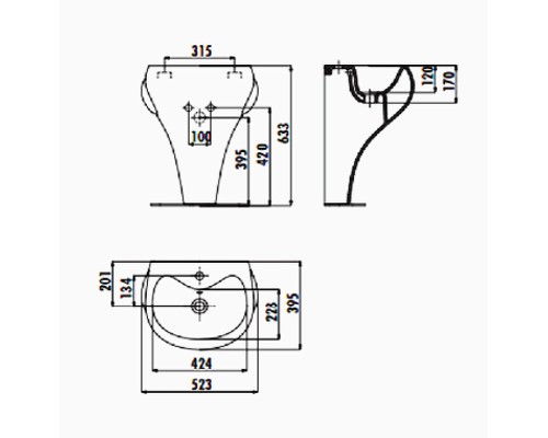 Раковина Creavit Ducky 52 DC052-00CB00E-0000 Белая