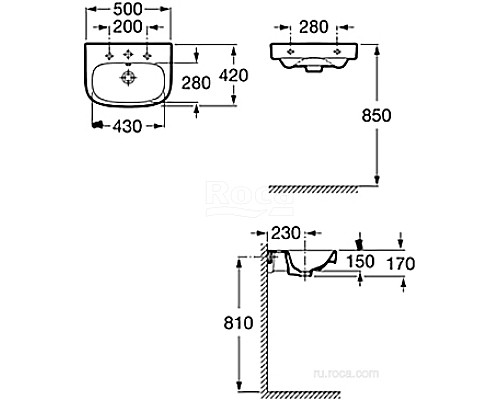 Раковина Roca Debba 50x42 32799600Y