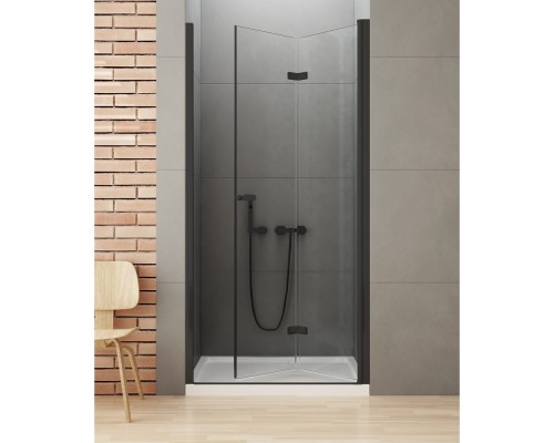 Душевая дверь NEW TRENDY NEW SOLEO BLACK складные R 90x195 (черный)