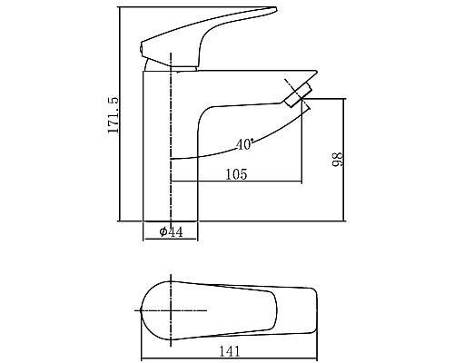 Смеситель для раковины Aquanet Static Black AF330-10B