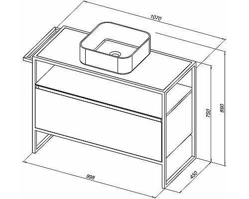 Тумба под раковину Allen Brau Priority 100 1.31003.PWM Папирус матовый