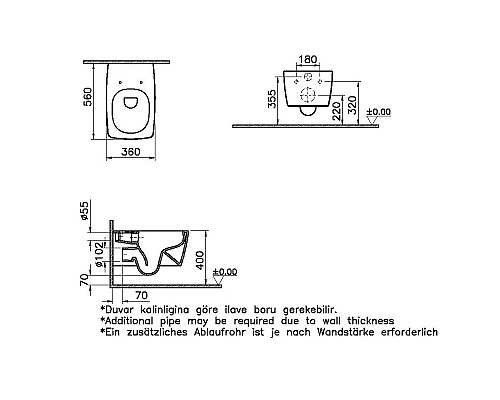 Унитаз Vitra Metropole 7672B083-0101 подвесной Черный матовый без сиденья
