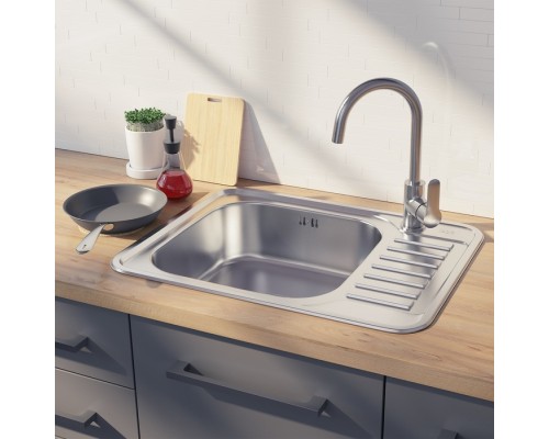 Мойка IDDIS Basic нержавеющая сталь сатин чаша слева 650x500 BAS65SLi77