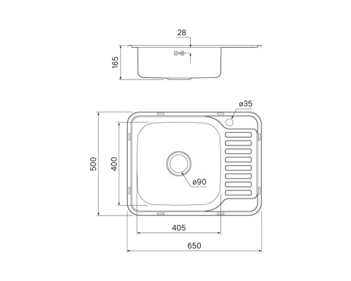 Мойка IDDIS Basic нержавеющая сталь сатин чаша слева 650x500 BAS65SLi77