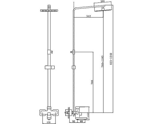 Душевая система Haiba HB24803 Нержавеющая сталь
