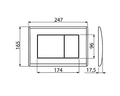 Кнопка смыва AlcaPlast M278 черный матовый